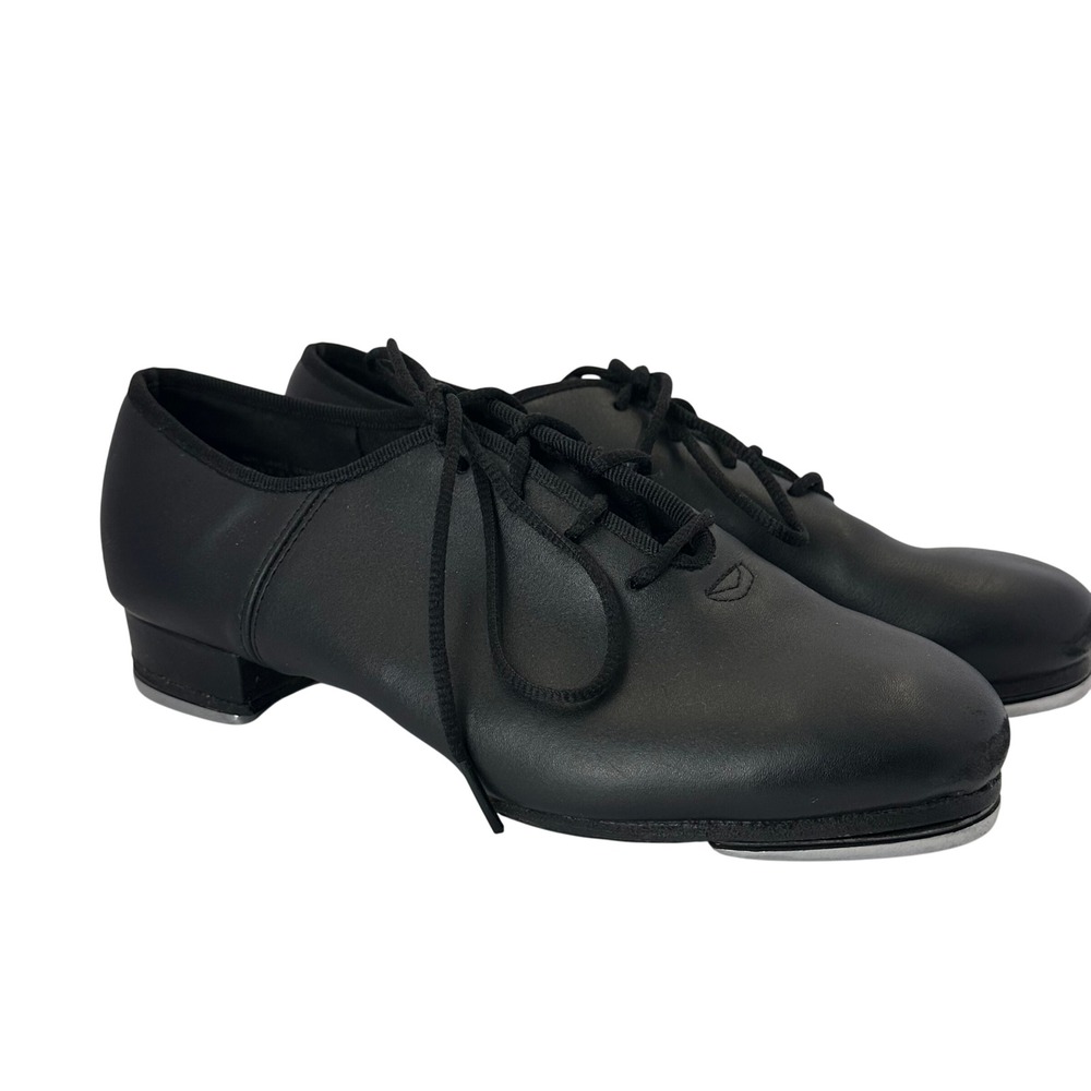 Sansha Ligne Danse F.R. Duval Black Leather Lace Up Tap Shoes Womens 9M